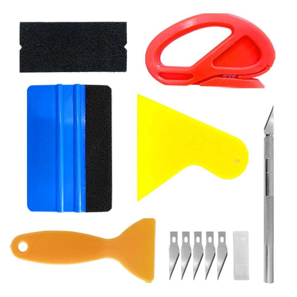 Car Wrapping Tools Kit Vinyl Scraper Cutter Film Squeegee Vinyl Spatulas Plastic Wrap Tool Window Tinting Tools Car Accessories