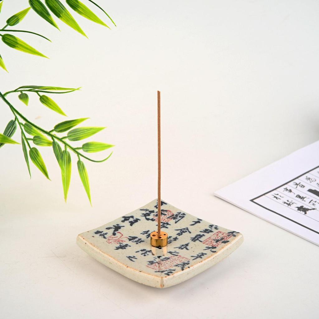 Zen Style Antique Sandalwood Incense Holder for Indoor Use