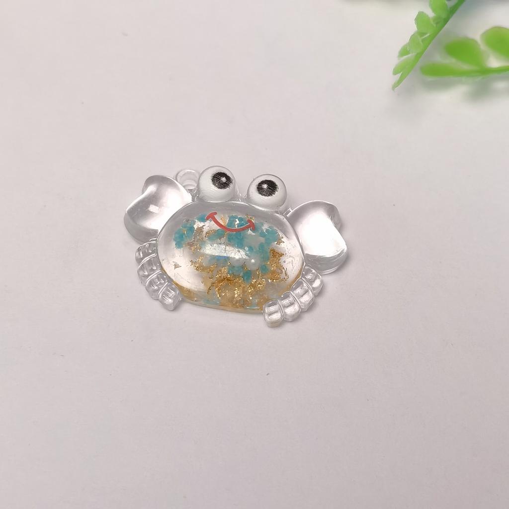 Cartoon Crab Resin Cabochons Flatback Kawaii Marine Life Decorative Pieces for Hair Bow Centerpiece Toddler Jewellery Slime DIY