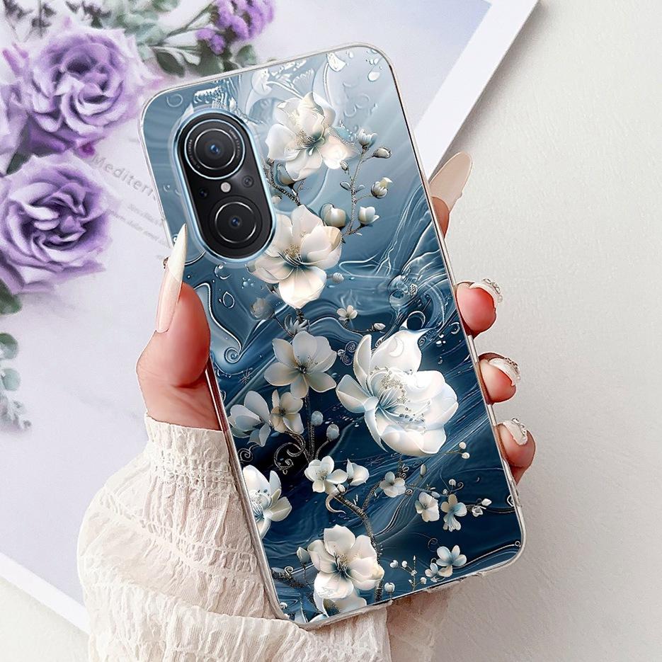 For Huawei Nova 9 SE Case Nova9 Pro Luxury Flowers Painted Cover Soft Slim Phone Case For Huawei Nova 9 Pro Nova9 SE Fundas Bags