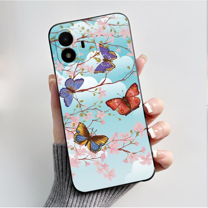 Husă de telefon imprimată pentru TCL K70 SE (T453D) Huse Capă Silicon Moale Negru Carcasă Flori Drăguțe Desene Animate Carcasă Coque