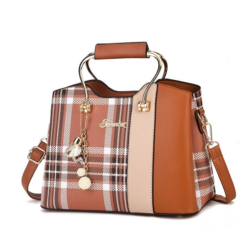 Stylish Pu Women's Tote Bag With Color Block Design For Moms In Yellow Black Pink And Cream