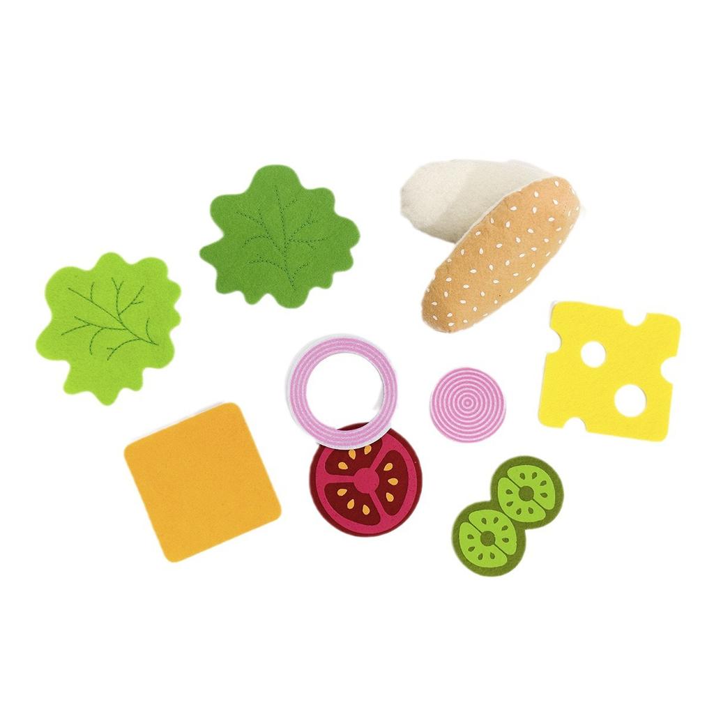 DIY Filzstoff Burger Spielzeug Set Simulation Filz Hot Dog Burger Rollenspiel Spielzeug Kinder Küchen Spielhaus Lernspielzeug Geschenke