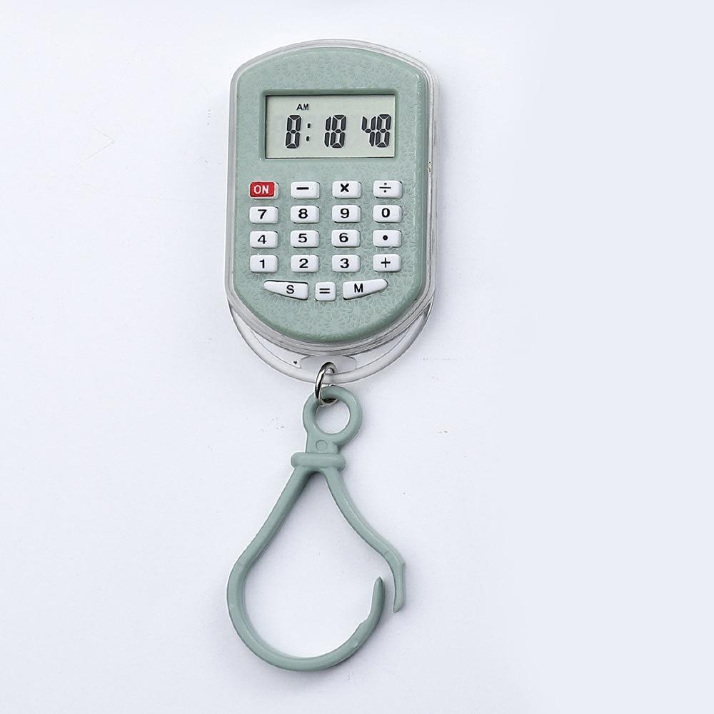 Mini Calcolatrice Portatile Portachiavi con Display dell'Ora Ciondolo Calcolatrice Cancelleria per Studenti