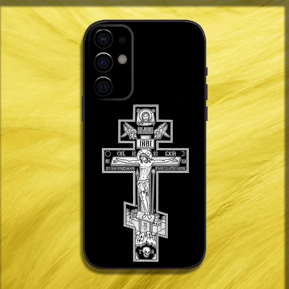

Orthdox Cross Icon Phone Case For Samsung S24,S21,S22,S23,S30,Ultra,S20,Plus,Fe,Lite,Note,10,9,5G Black Soft Cover Samsung S235G