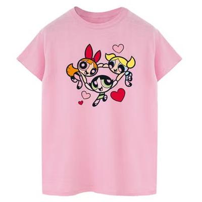 The Powerpuff Girls Girls Heart Circle Cotton T-Shirt