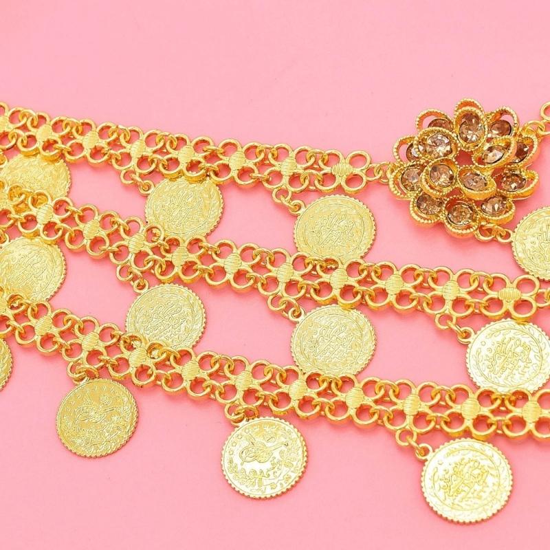 Multi Layer Alloy Coin Tassels Shoulder Chain Necklace Shoulder Accessory for Fashion Forward Women Seeking Unique Style