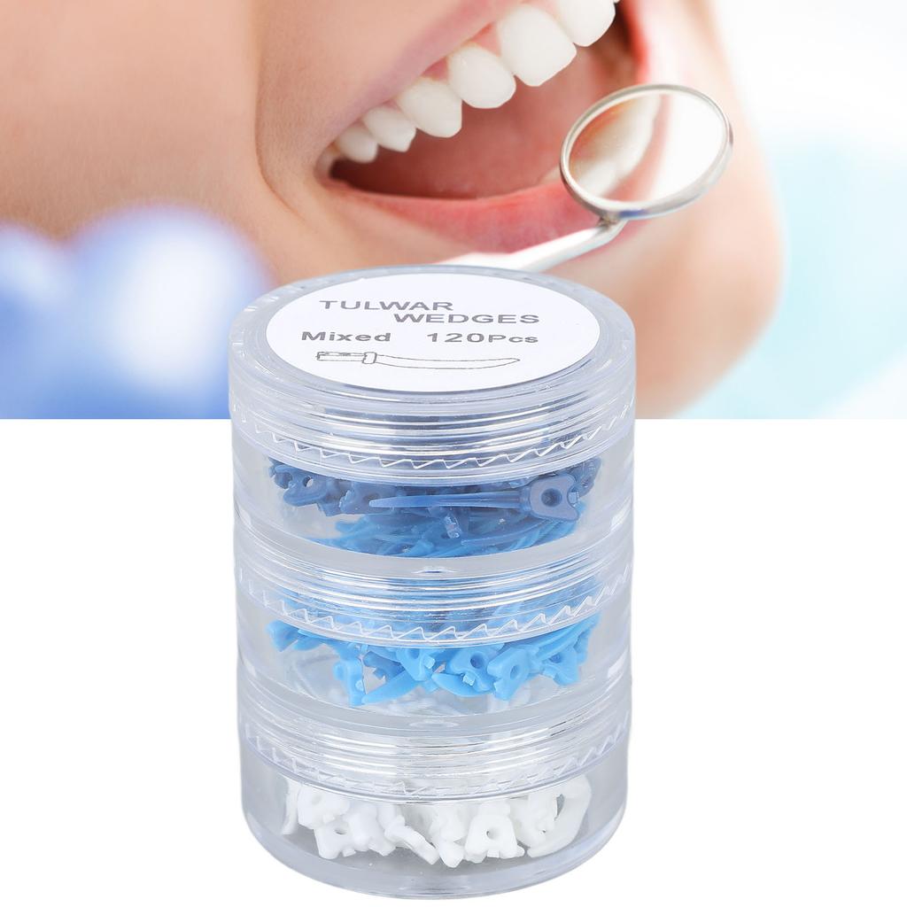 120pcs Tooth Wedge Interproximal Professional Teeth Seperator Fixing Wedge with Storage Box for Restoration