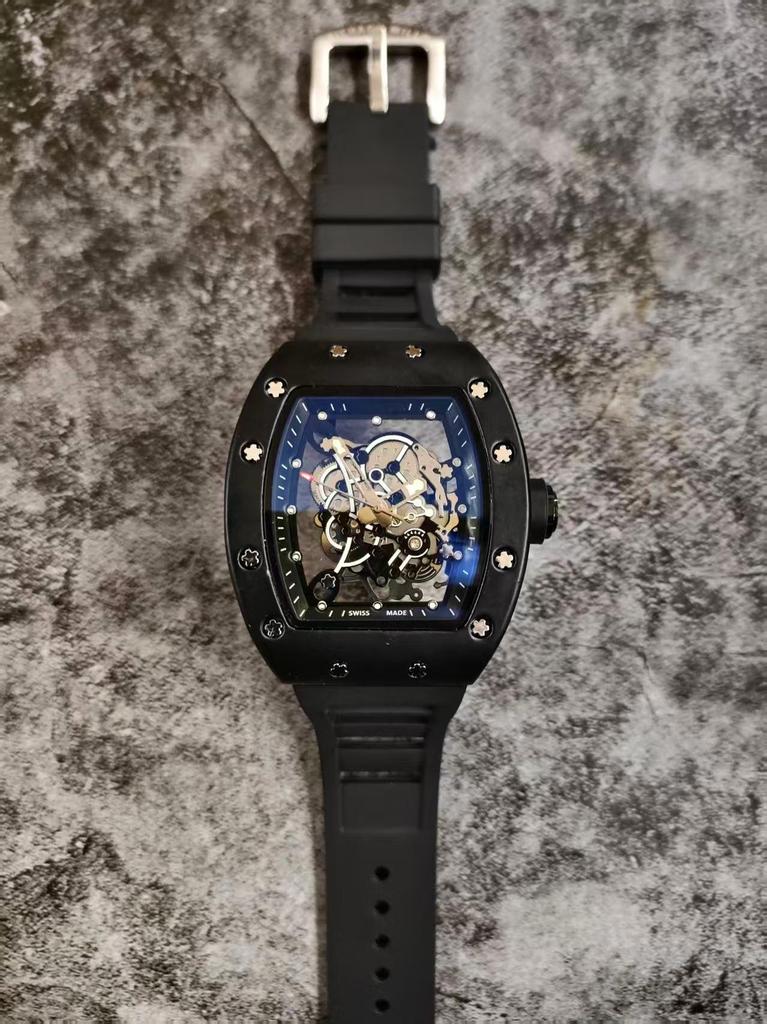 Men's Tonneau Quartz Sports Watch - Double-Sided Hollow Design