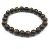 8mm Natural Bronzite Gemstone Handcrafted Stretch Bracelet7.5" Brown Stone Adjustable Bracelet For Your Love RBB-7