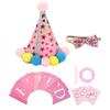 Dog Birthday Hat and Bow Tie Adjustable Pretty Soft Dog Birthday Supplies Decorations