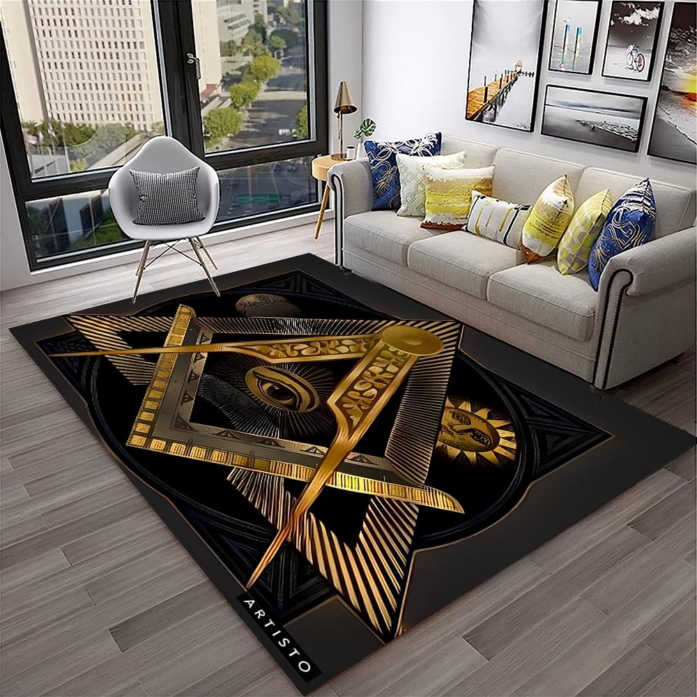 Metselaars Vrijmetselarij Illuminati Ring Tapijt Vloerkleed voor Thuis Woonkamer Slaapkamer Bank Deurmat Decor, Kinderkamer Vloerkleed Antislip Vloermat