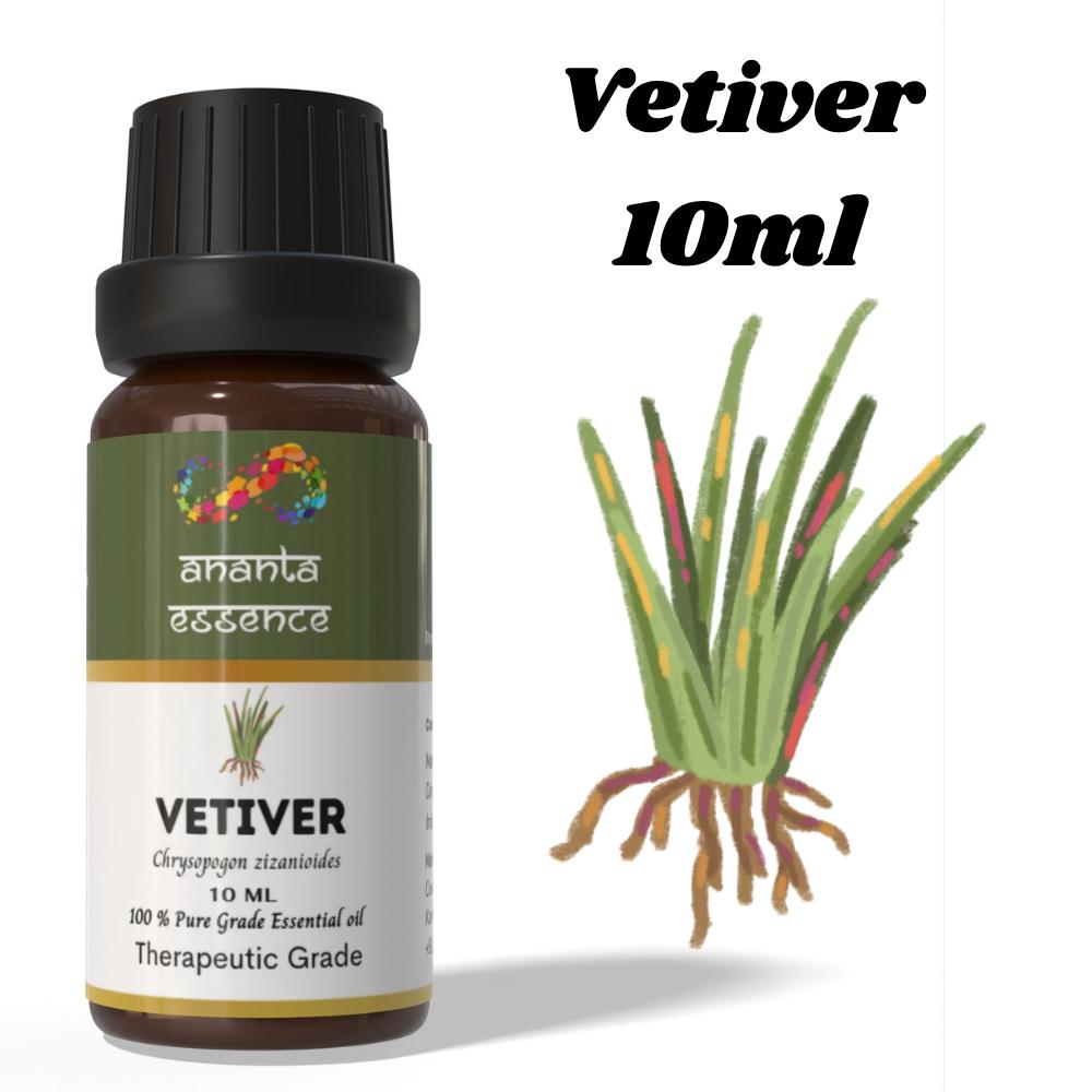 Ananta Vetiver Essential Oil 10 ml | Deep Earthy Aromatic Oil | Diffuser & Home Fragrance Use