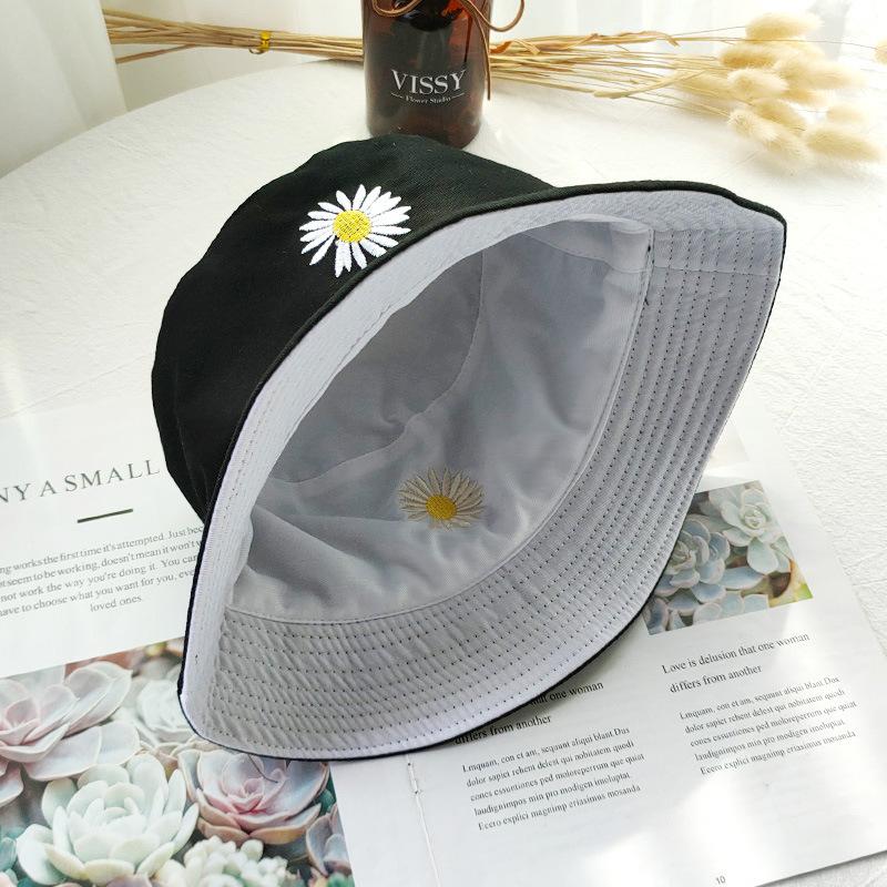 Bucket hat women's summer face small hat fashionable versatile double-sided sun hat