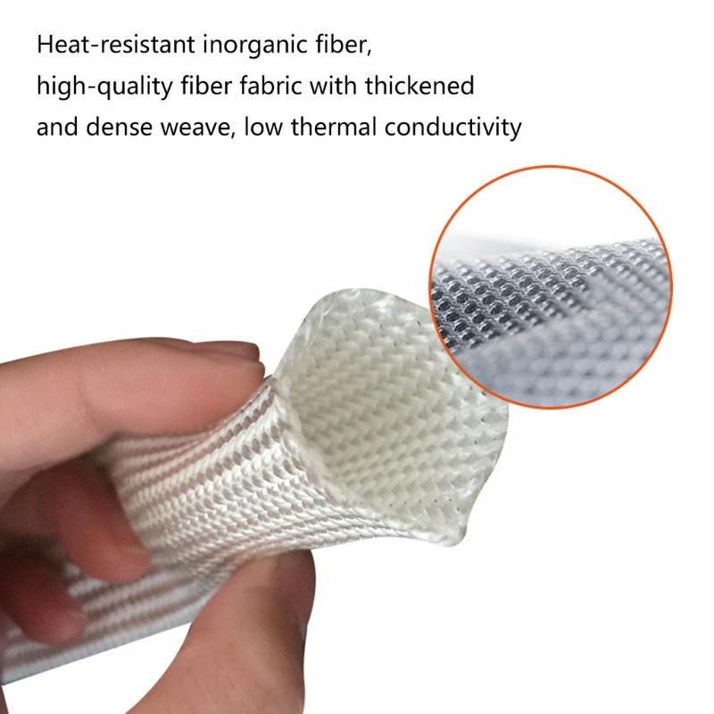 Exhaust Pipe Glass Fiber Hose Insulation Wrap 1m Length Heat Wrap Insulation Sleeve Wear Resistant Easy Installation