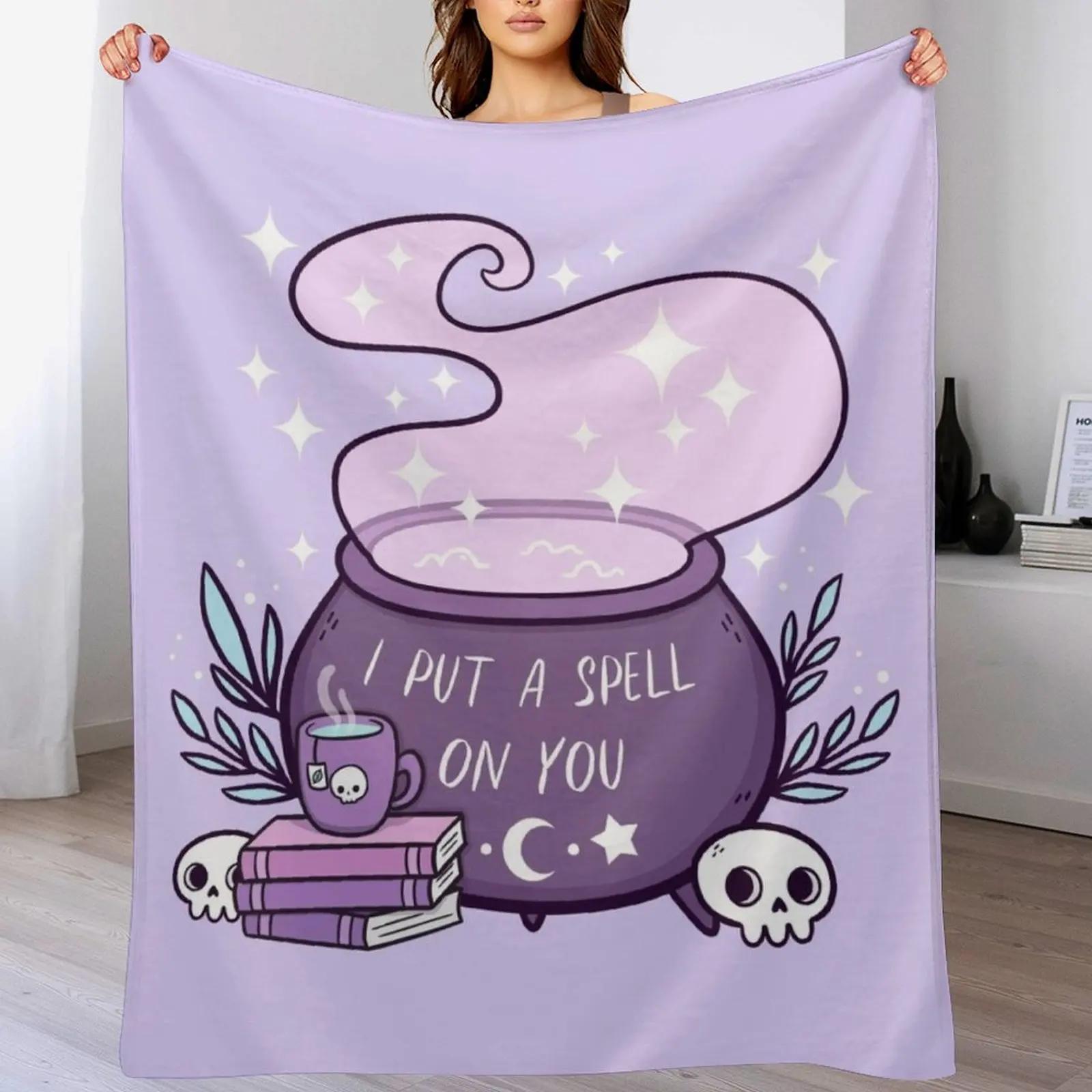 Witch Cauldron Purple Nikury Throw Blanket Soft Warm Blanket Gift for Grandparents 102x76cm(40x30in)