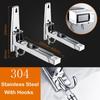 Microwave Oven Holder Folding Rack Stainless Steel Kitchen Shelf Foldable Retractable Bracket Oven Rack Hooks Telescopic Shelves