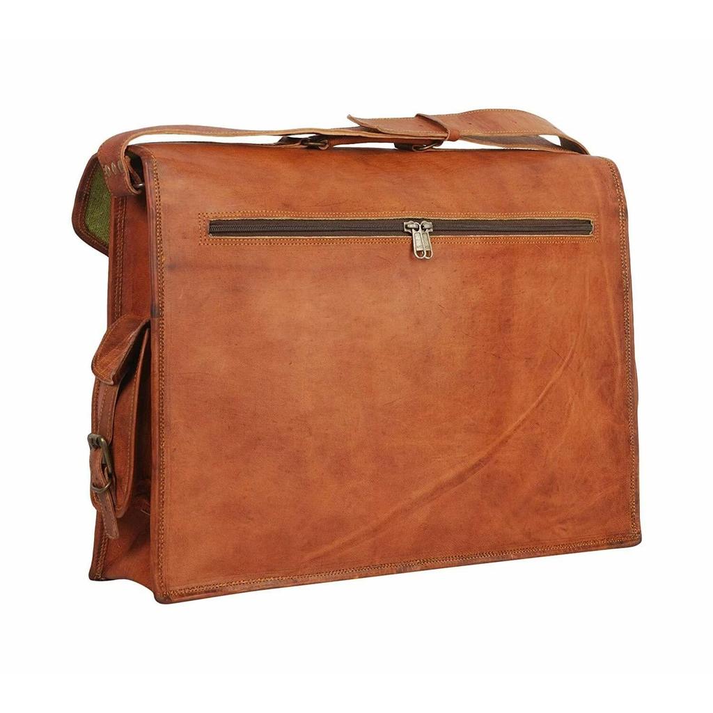 Męska Modna Torba Listonoszka w Stylu Vintage ze Skóry Aktówka na Laptopa Ręcznie Robiona Torba