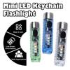 2PCS Mini Flashlight USB-C Rechargeable LED Multi-function Waterproof Keychain Flashlight Portable Waterproof Magnetic Warning Camping Torch Light