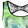 Women Summer Delicate Sleeveless Cut Out Octopus Print Mini Dress With Lace Stitching