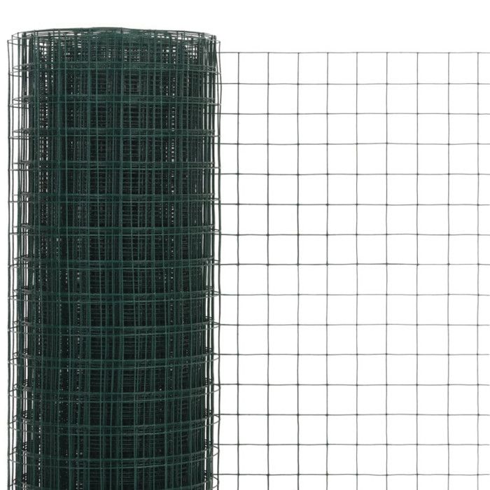 VidaXL Grillage Métal Acier Revêtement PVC 10x0,5 m Carré Vert Clôture Jardin 143625