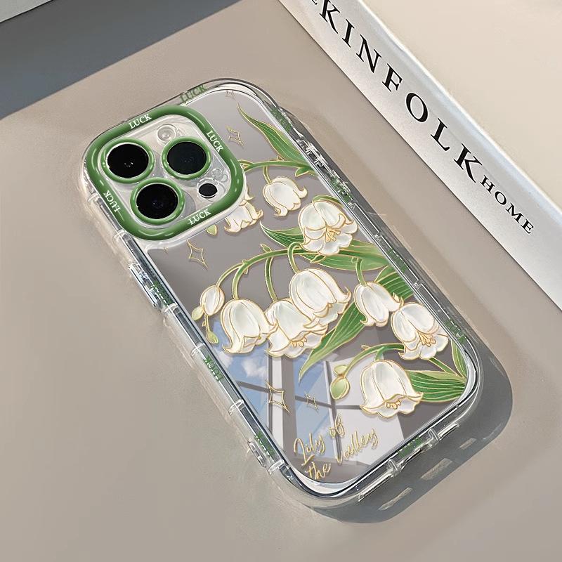 Pink Rose for IPhone17 Mirror Phone Case for Apple 15promax Small Fresh 14 Flower 13