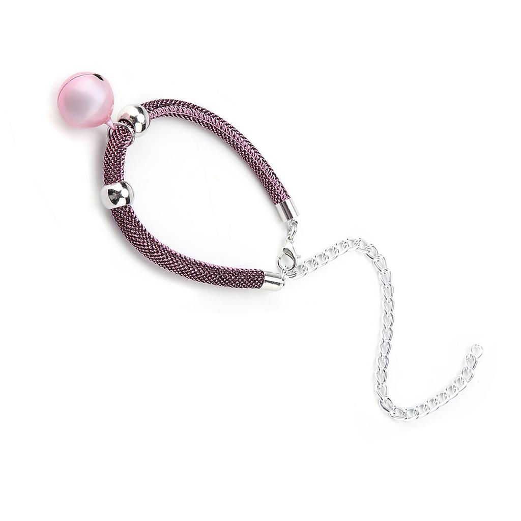 Japanese Style Pets Necklace Nylon Accessory Kitten Supply Cat Bell Collar w Extension Chain