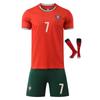 Kids Soccer Jersey Portugal Ronaldo No.7 Red Breathable Quick-Dry Training Match Shirt