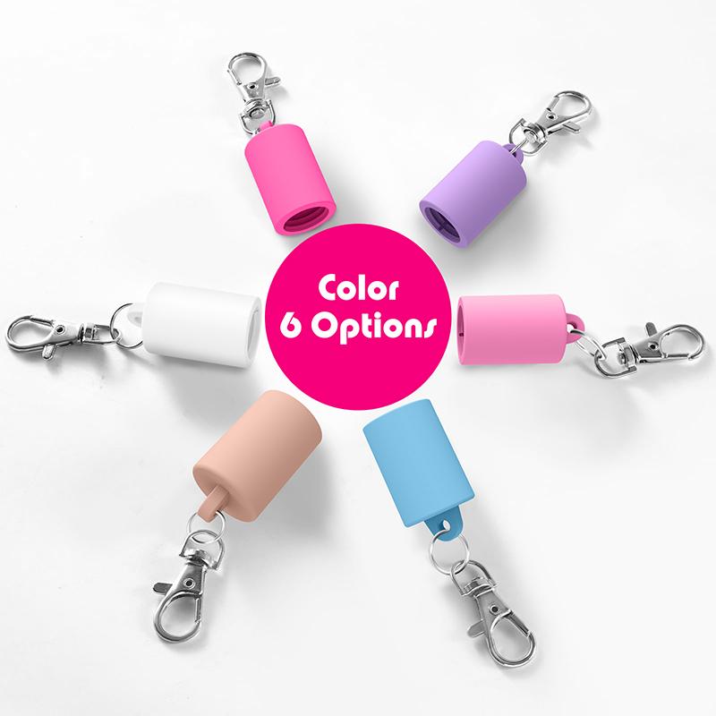 Practical Silicone Keychain Cap Accessories Portable Durable Holder Keychain Compatible For Lipgloss Storage And Balm Cap