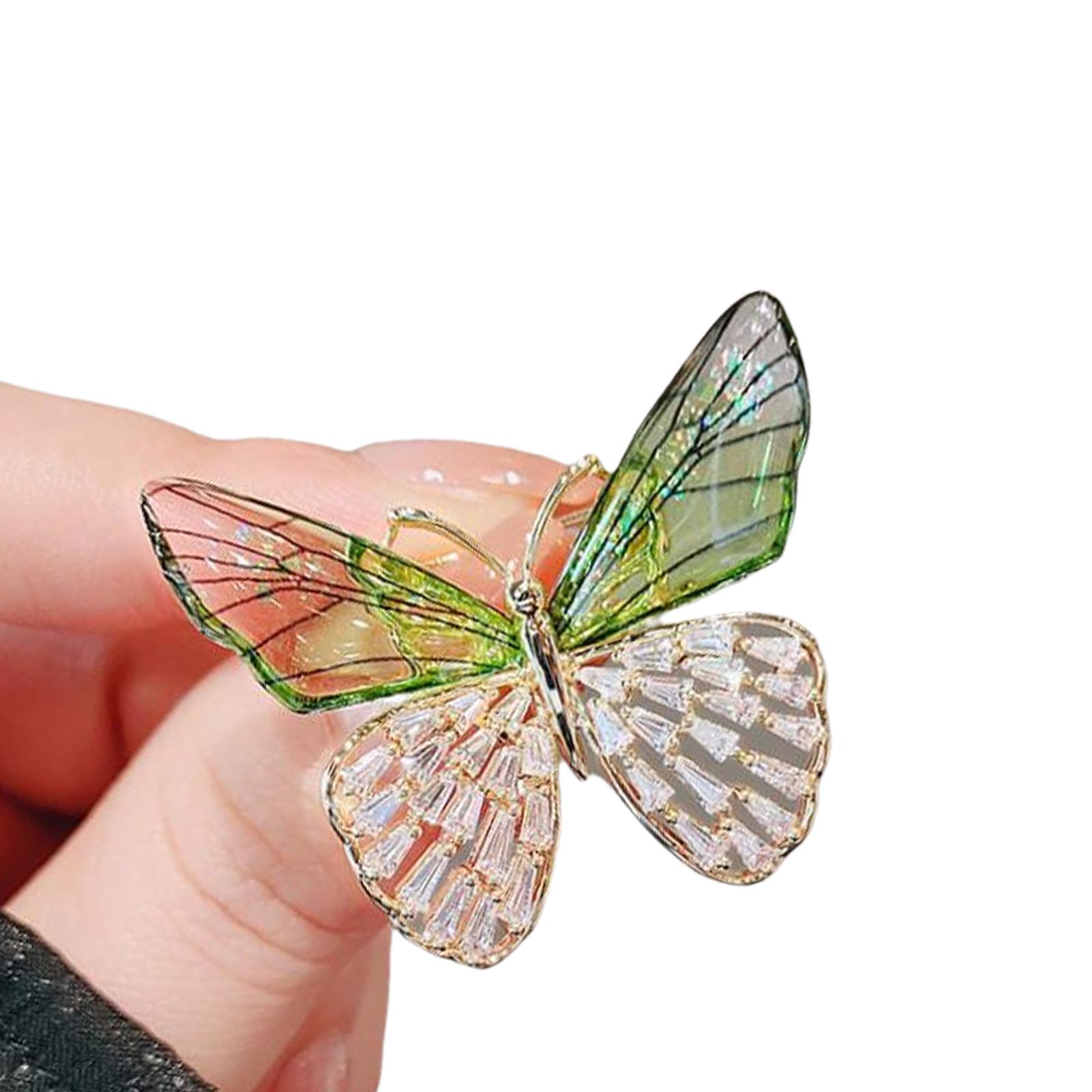 

Dazzling Rose Butterfly Brooch Exquisite Butterfly Shaped Brooch Pin with Rhinestones for Women s Fashion Flair