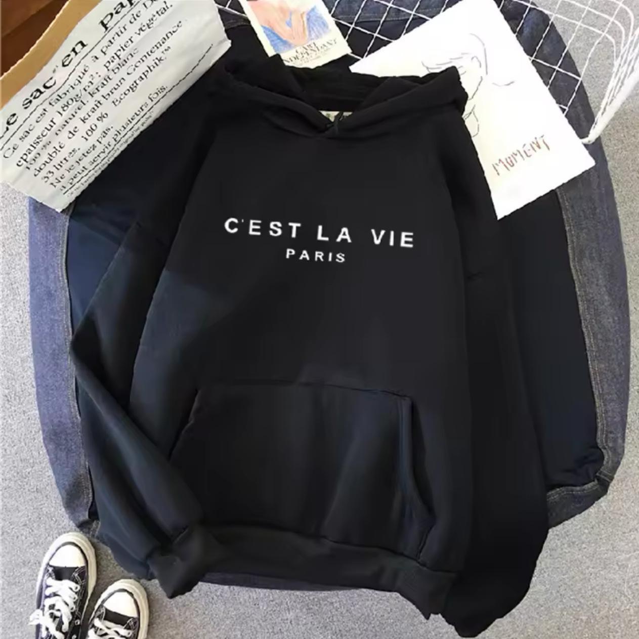 Personalized Letter Printing Hooded Sweater Men S Loose Trend Versatile Top Spot S