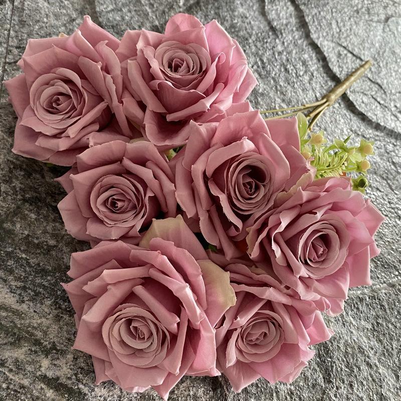 Artificial Roses Bundle Silk Fake Flowers Wedding Decor Simulation Flower Diamond Red Blue Rose el Garden Decoration Plant