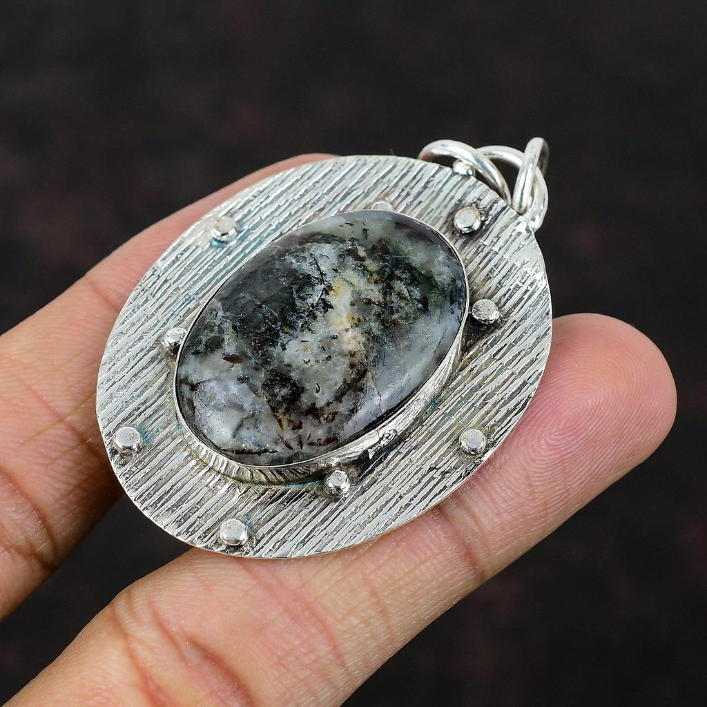 Astrophyllit-Anhänger, handgefertigter Schmuck, 925er Sterlingsilber-Anhänger, hochwertiger Edelstein-Schmuck, Designer-Anhänger, Verlobungsgeschenk für Braut