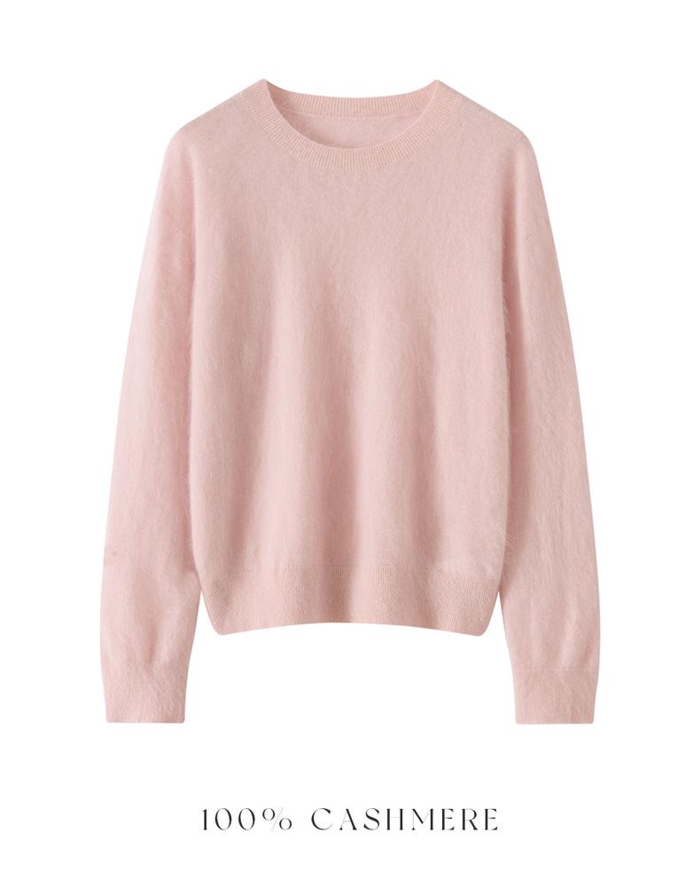 Autumn/Winter Women's Cashmere Silk Blend Velvet Base Layer Sweater