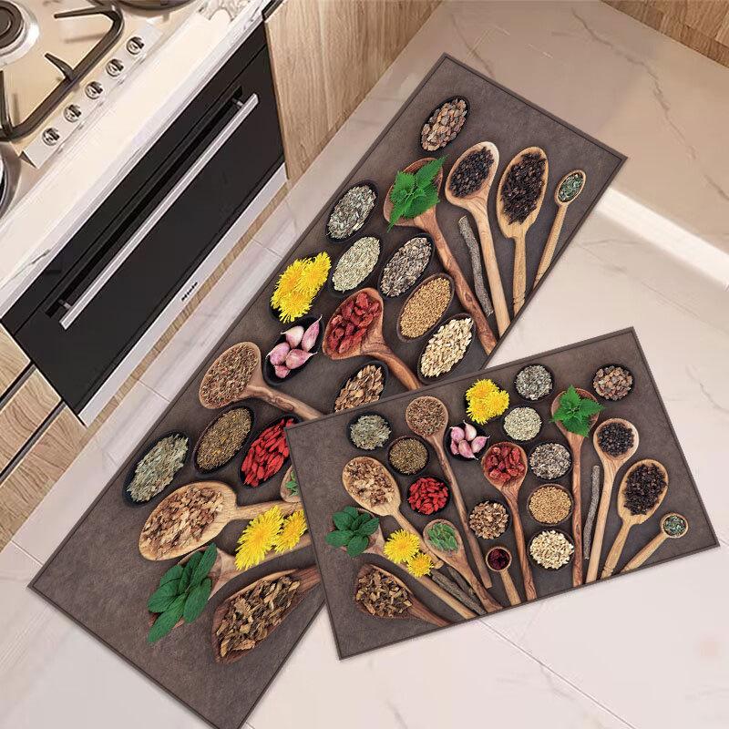Crystal Velvet Kitchen Floor Mat Manufacturers Process and Print Kitchen Anti-slip Floor MATS
