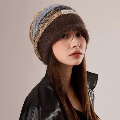 Stacking Hats for Children In Winter Big Head Circumference Woolen Yarn Hats Warm Buns Knitted Cold Hats