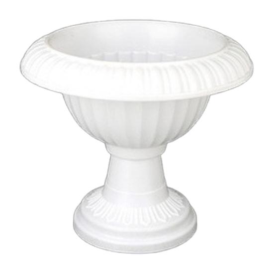 Vază înaltă vintage din plastic, Vas tip urnă, Ghiveci de flori cu bază pe piedestal, Interior Exterior, Ghiveci decorativ retro pentru Grădină, Terasă, Verandă, Casă, Nuntă