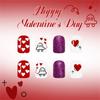 48Pcs False Nail Pink Heart Cherries Blossom Glitters Pattern Romantics Theme Easy To Apply for Parties Daily Use