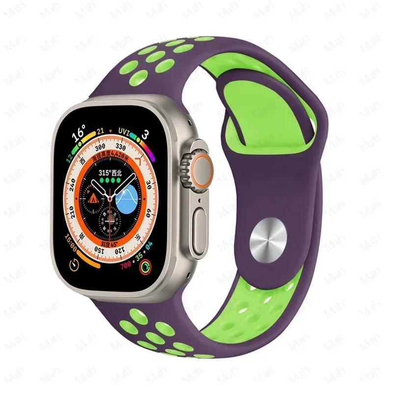 Sportarmbänder für Apple Watch Series 10 42mm 46mm Armband ultra 2 49mm 40mm-44mm 45mm 41mm Silikonarmband iwatch 10 9 8 7 6 SE 5 4 3