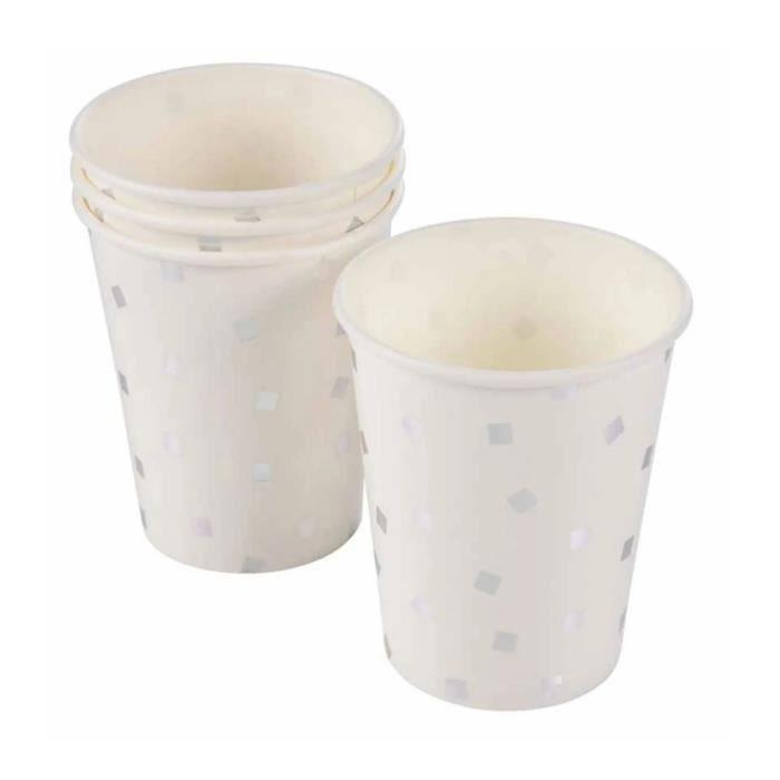 Gobelets En Papier - MARQUE INCONNUE - Set De 6 - 25 CL - Blanc