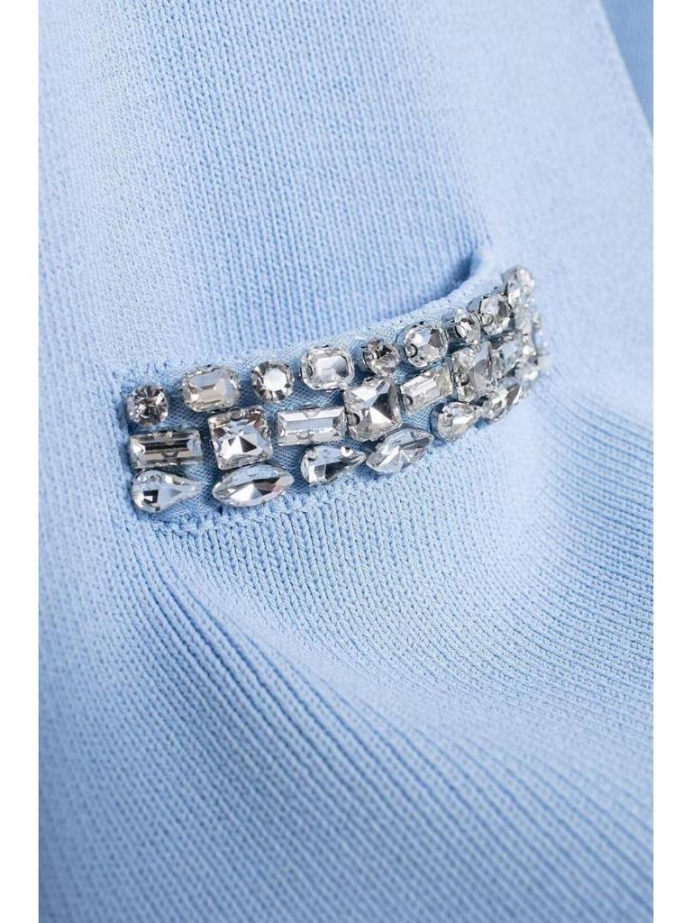 Autumn/Winter Rhinestone Knitted Cardigan & Skirt Set for Women - European & American Style