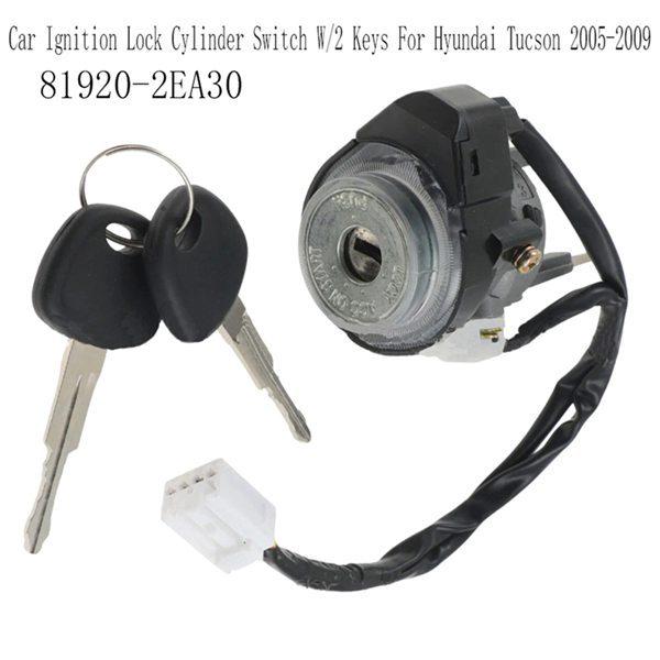 Ignition Lock Cylinder Switch & Key for 2005-2009 Hyundai Tucson (Part 819202EA30)