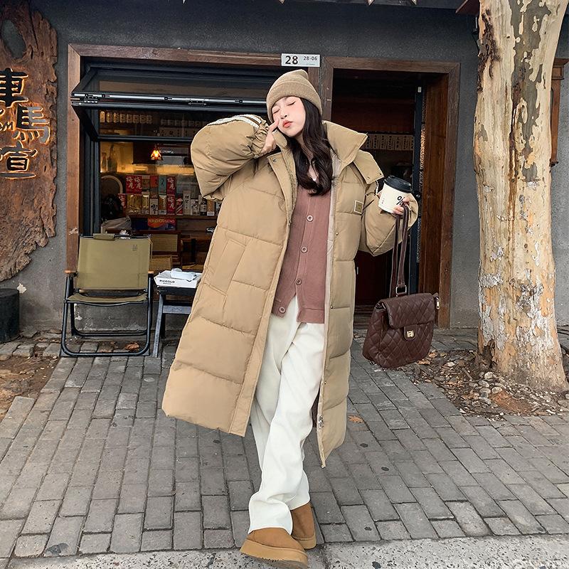 Winter Long Knee Thickened Winter New Korean Version Loose Cotton-padded Jacket Bread Clothes