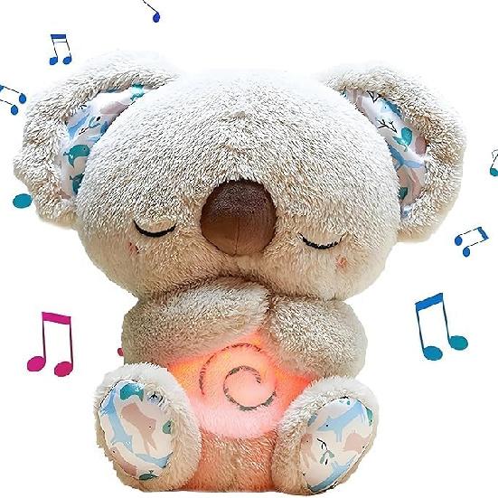 Relief Koala Breathing Stuffed Toy, Anxiety Relief Plush Animal with Musical Lights & Rhythmic Breathing Motion - New Year Gift Plush Figure Toys