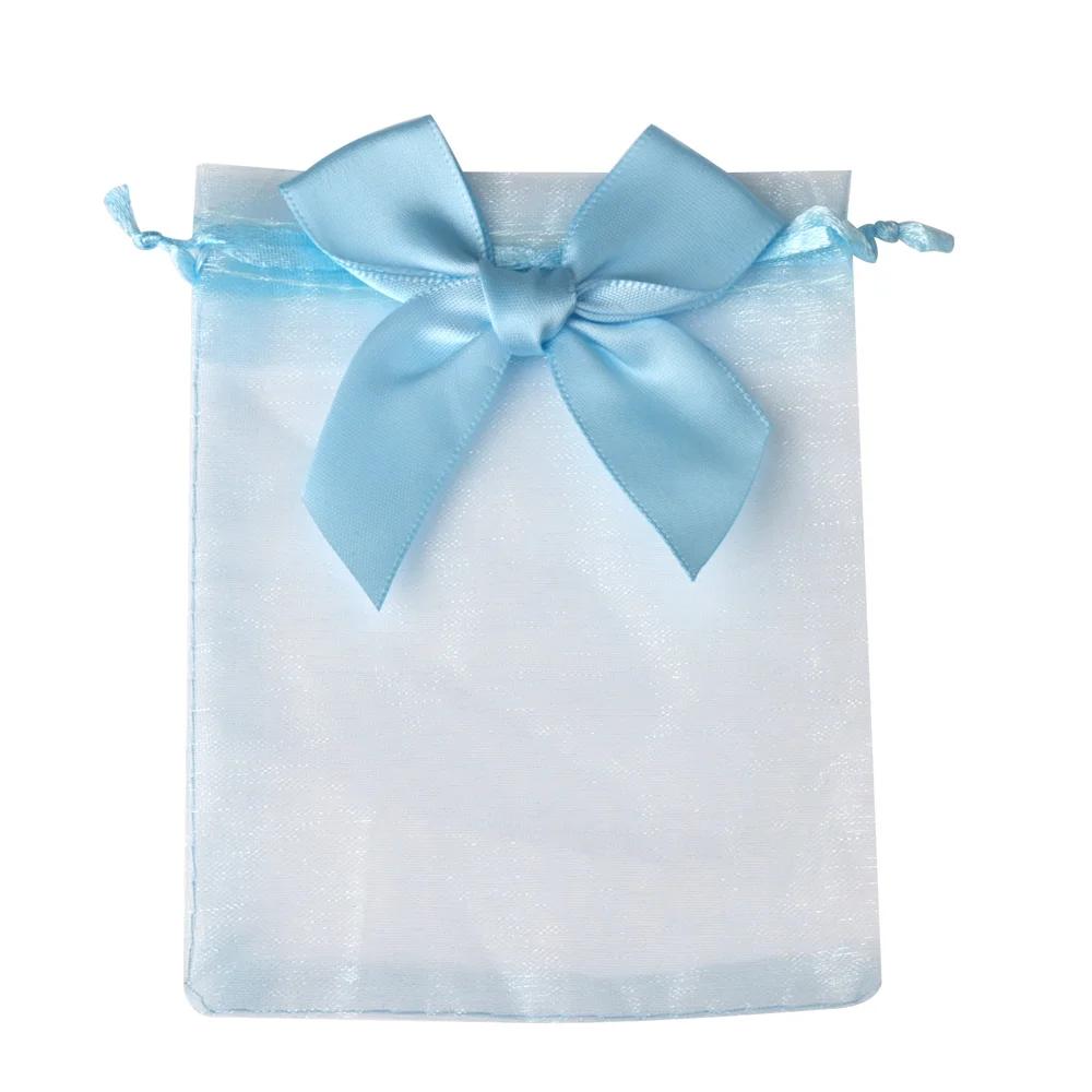 10/20/30 st Organza Presentpåsar Rosett Julkalas Bröllop Godispåsar Utsökta Smyckesförpackningar Dragskopåsar Festtillbehör