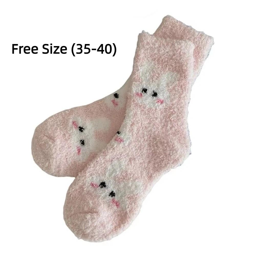 Thicken Coral Fleece Socks Warm Sleep Socks Cartoon Fuzzy Floor Socks  Women Socks