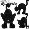 Halloween Black Crow Stuffed Bird Doll Halloween Black Cat Owl Wear Hat Plushie Toy Halloween Gifts Children's Birthday Gift