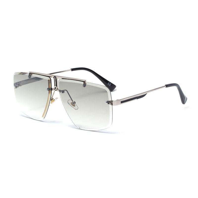 Frameless Sunglasses Men'S High-End Fashion Trendy Glasses Women'S Square Sunscreen Sunglasses