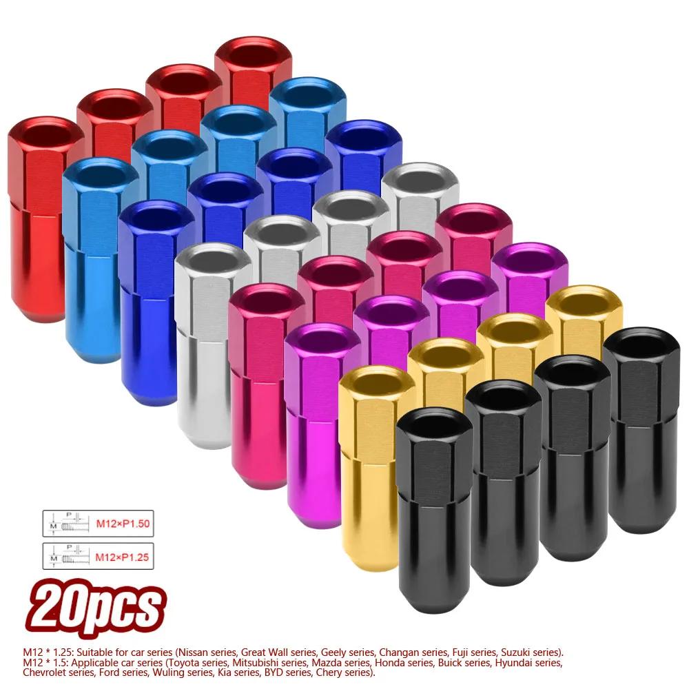 20 PZ 60mm M14*1.5 Dadi Ruota Nuovi Dadi Ruota da Corsa Vite Alluminio Tuner Dadi Ruota da Corsa Vite Bulloni Ruota Anodizzati