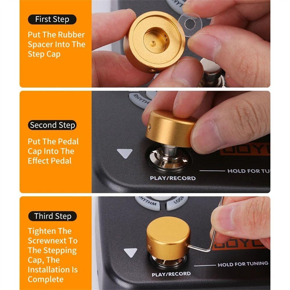 Protector Button Effector Pedal Caps Aluminium Zinc Zinc Alloy Effector Switch Knob  Electric Guitar